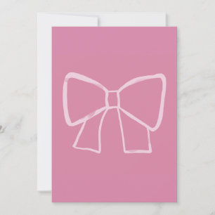 Minimalist Pink Bow Invitation
