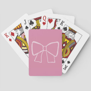 Minimalist Pink Bow Playing Cards