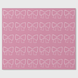 Minimalist Pink Bow Wrapping Paper