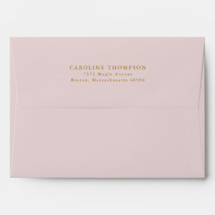 Minimalist Pink Bridal Shower Return Address Envelope