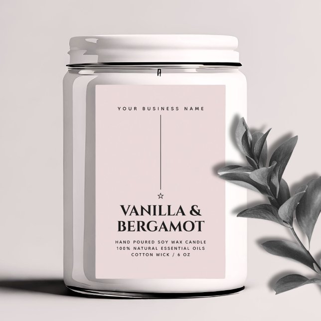 Minimalist pink candle product label (Creator Uploaded)