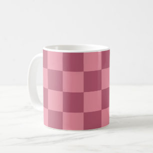 Minimalist Pink Chequerboard Pattern Coffee Mug