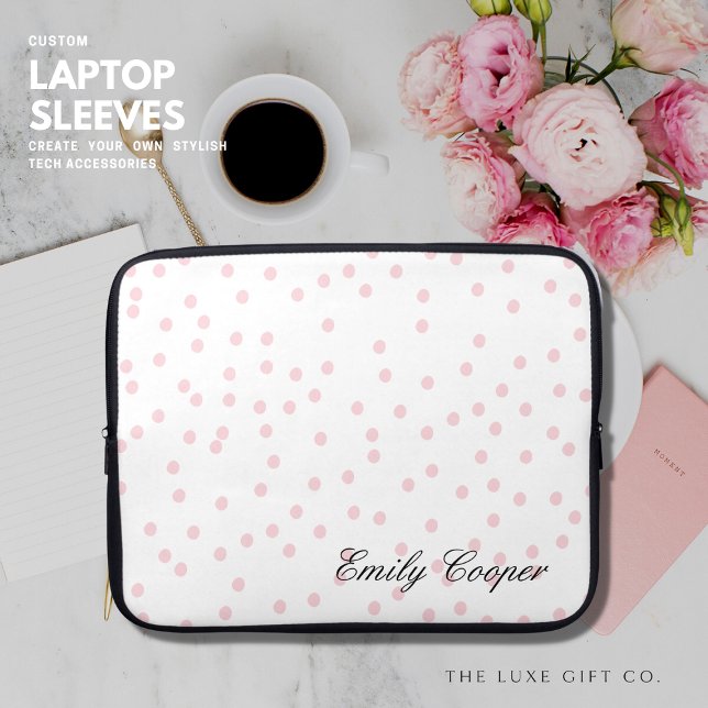 Minimalist Pink Confetti Laptop Sleeve (Creator Uploaded)