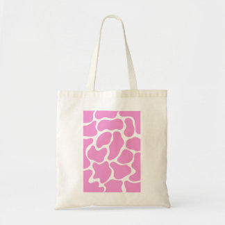 Minimalist Pink Cow Print Tote Bag