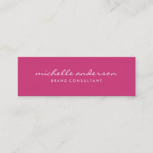 Minimalist Pink Cursive Text Mini Business Card