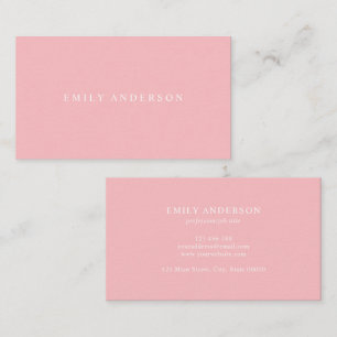 Minimalist Pink Elegant Monogram Business Card