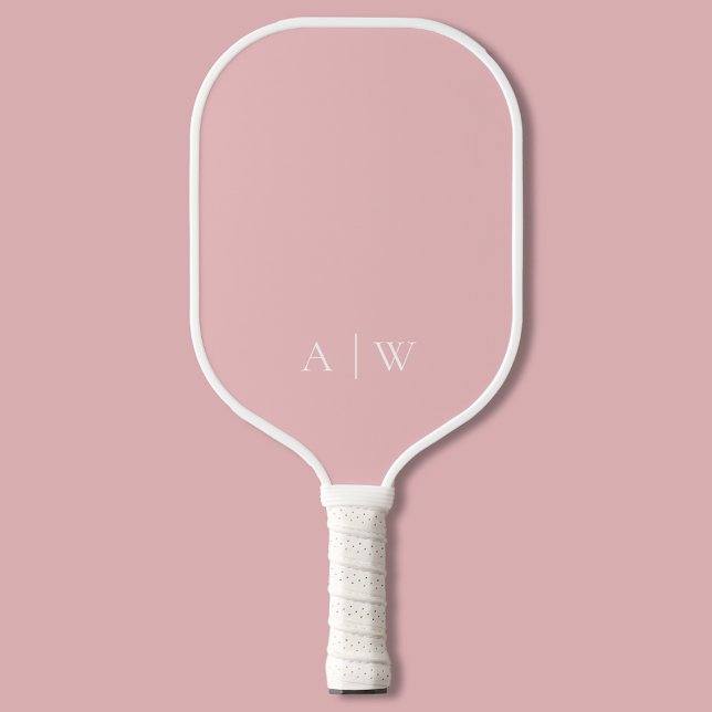 Minimalist Pink Elegant Monogram Pickleball Paddle (Creator Uploaded)