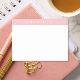 Minimalist Pink Elegant Monogram Post-it Notes