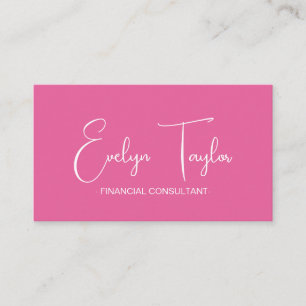 Minimalist Pink Elegant Woman Business Cards