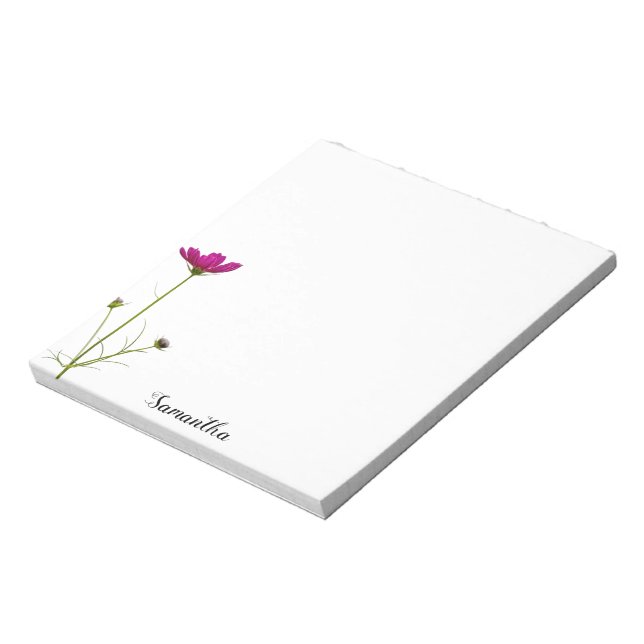 Minimalist Pink Floral | Personalised Notepad (Rotated)