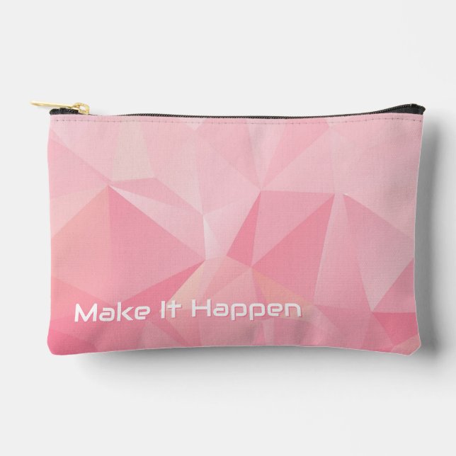 Minimalist Pink Geometric Custom Accessory Pouch (Front)