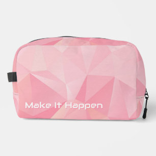 Minimalist Pink Geometric Motivational Custom Dopp Kit