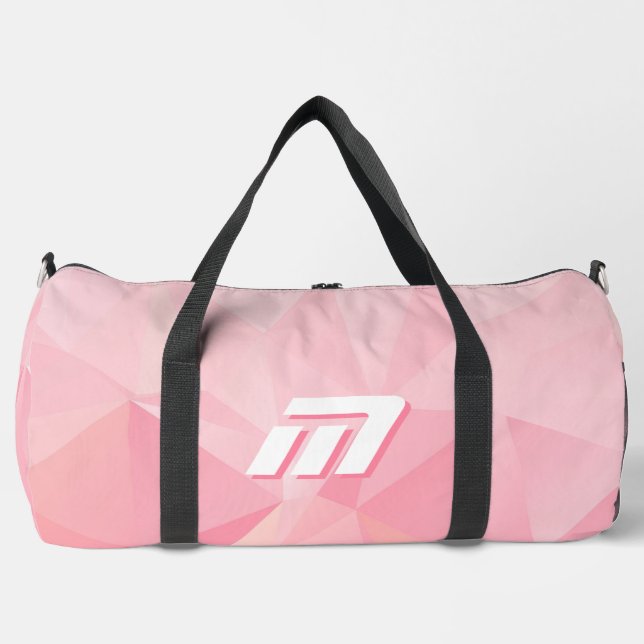 Minimalist Pink Geometric Motivational Custom Duffle Bag (Front)