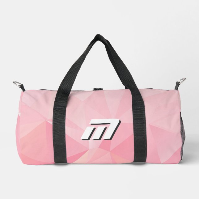 Minimalist Pink Geometric Motivational Custom Duffle Bag (Front)