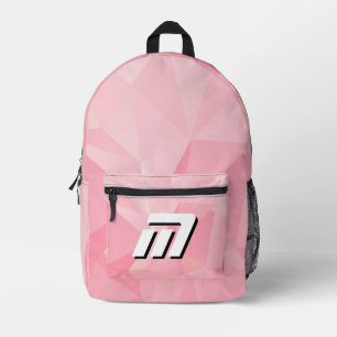 Minimalist Pink Geometric Motivational Custom Printed Backpack