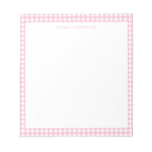 Minimalist Pink Gingham Monogram