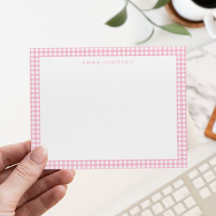 Minimalist Pink Gingham Plaid Card