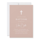 Minimalist Pink Girls Christening Baptism  