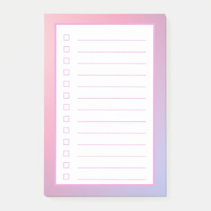 Minimalist Pink Gradient Checklist Post-it Notes