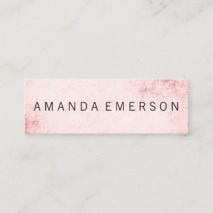 Minimalist Pink Grunge Mini Business Card