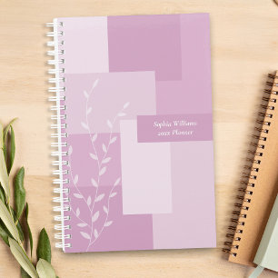 Minimalist Pink Mauve Abstract Botanical Planner