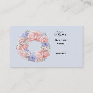 Minimalist Pink Mauve Wreath Business Card