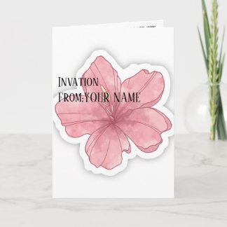 Minimalist Pink Minimalist Wedding Invitation Card