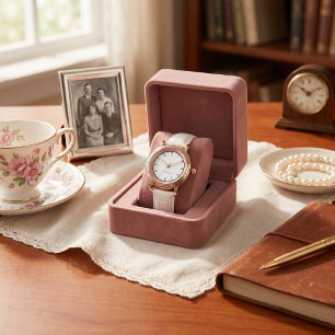 Minimalist Pink Modern Custom Name Grandma Watch