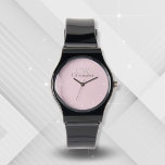 Minimalist Pink Monogram Watch<br><div class="desc">This Minimalistic Stylish Monogram design is perfect for those who like simple sleek design. 
Easily customisable to include your initials and name.</div>