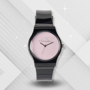 Minimalist Pink Monogram Watch