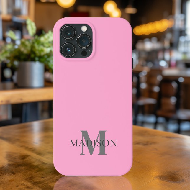 Minimalist Pink Monogrammed iPhone Case (Creator Uploaded)