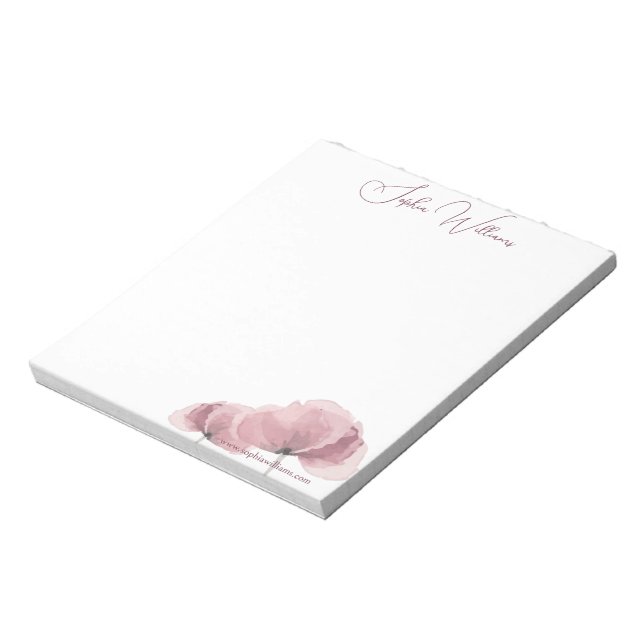 Minimalist Pink Poppy Branding  Notepad (Rotated)