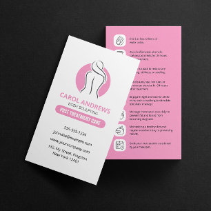 Minimalist Pink Pre/Post Treatment Body Sculpting  Business Card