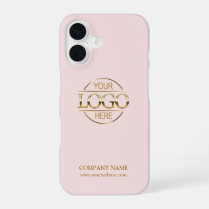 Minimalist Pink Promotional Company Business Logo iPhone 16 Case