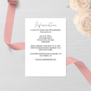 Minimalist Pink Rose Monogram Wedding Enclosure Card