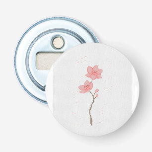 Minimalist Pink Sakura Cherry Blossom Floral Art P Bottle Opener