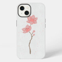 Minimalist Pink Sakura Cherry Blossom Floral Art P