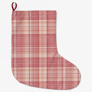 Minimalist Pink Tartan Dog Christmas Stocking