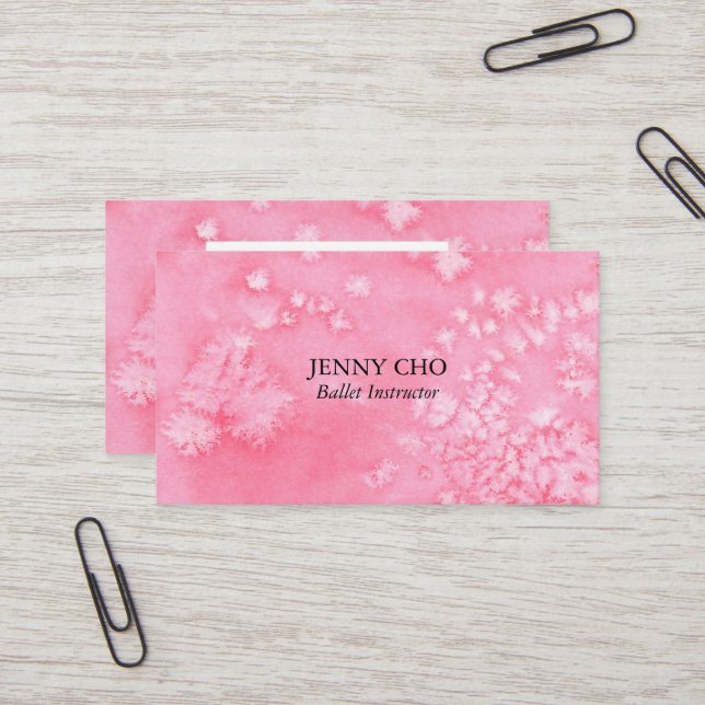 Minimalist pink textured business card (Front/Back In Situ)