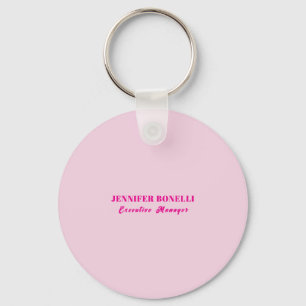 Minimalist pink trendy personalized customize name key ring