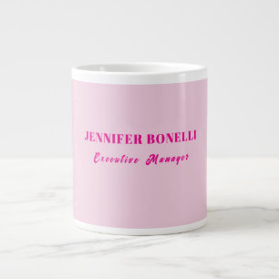 Minimalist pink trendy personalized customize name large coffee mug