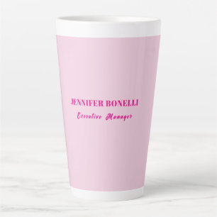 Minimalist pink trendy personalized customize name latte mug