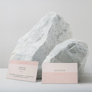 Minimalist Pink Two-Tone Business Card