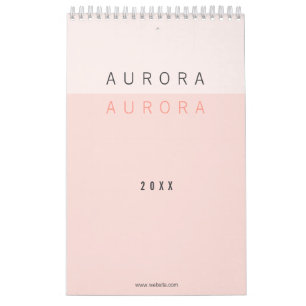 Minimalist Pink Two-Tone Calendar