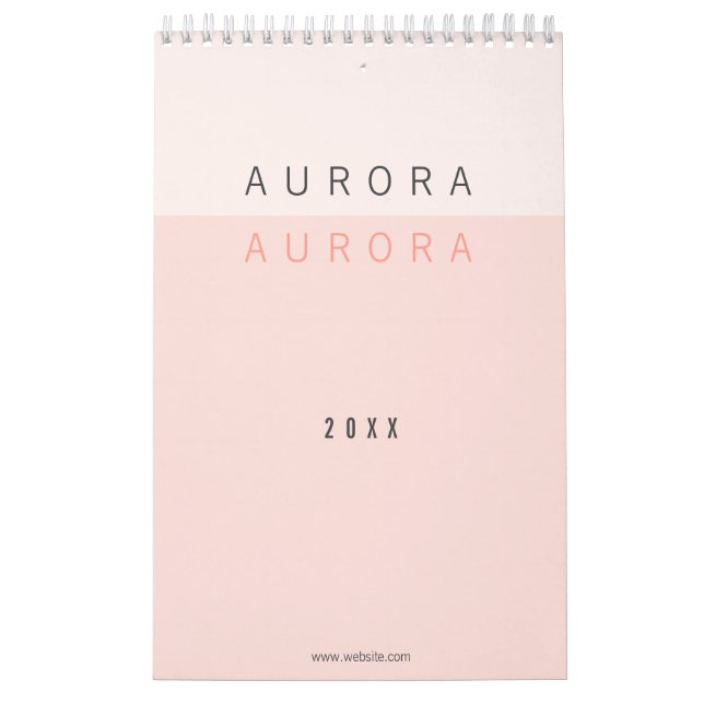 Minimalist Pink Two-Tone Calendar (Cover)
