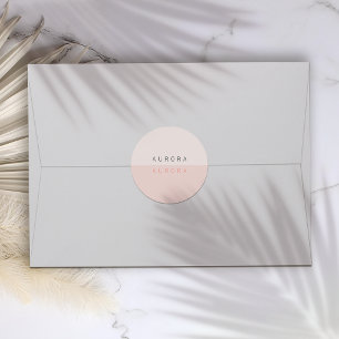 Minimalist Pink Two-Tone Classic Round Sticker