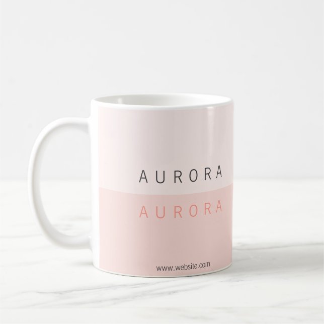 Minimalist Pink Two-Tone Coffee Mug (Left)