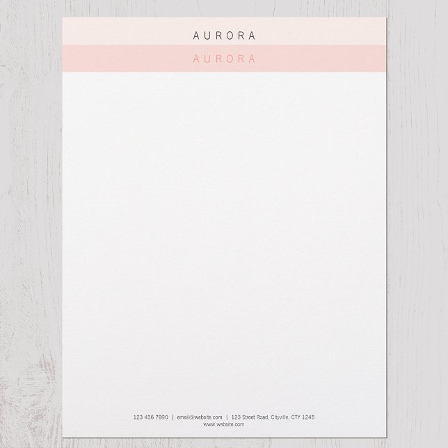 Minimalist Pink Two-Tone Custom Letterhead (Creator Uploaded)