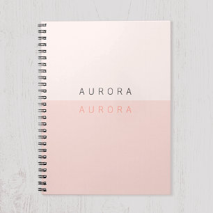 Minimalist Pink Two-Tone Notebook