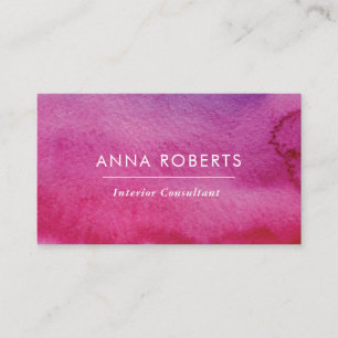 Minimalist Pink Watercolour  Business Card